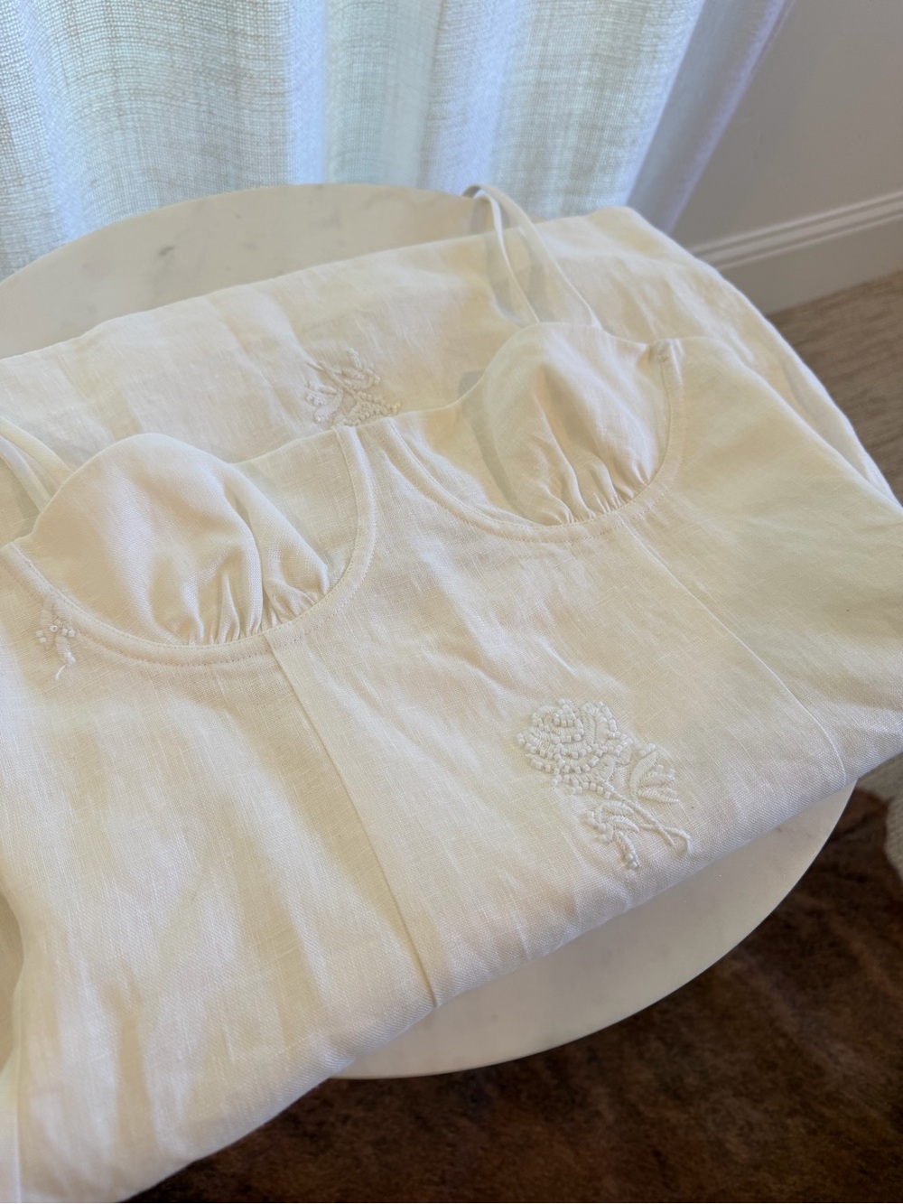Sir Rose Embroidered Linen Dress